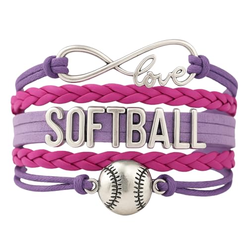 Infinity Charm Bracelet - Adjustable Softball Jewelry for Players, Teams and Coaches Gifts