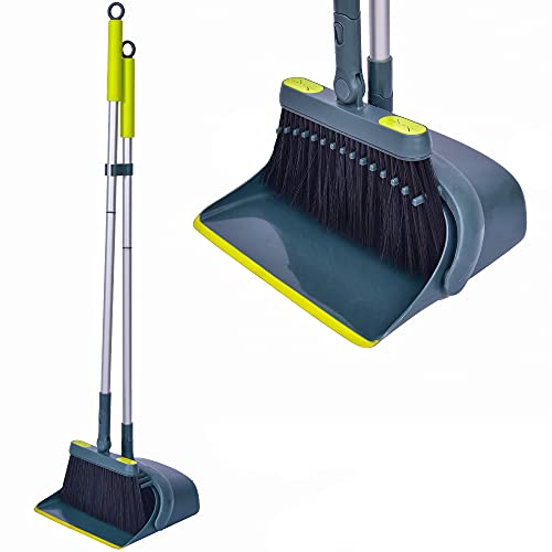 Jekayla Broom and Dustpan Set for Home with 54" Long Handle, Upright