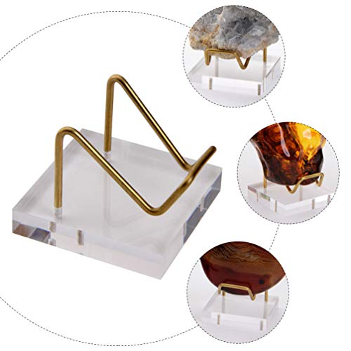 VILLCASE Acryl Display Stand Crystal Acryl Basis Met Metalen Rek Creatieve Weergave Base Sieraden Houder Edelsteen… - Image 7