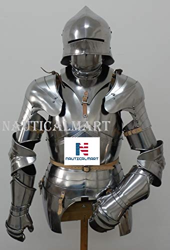 Knight Suit of Armour Wearable Reenactment Breastplate with Helmet (Stand Not Included)