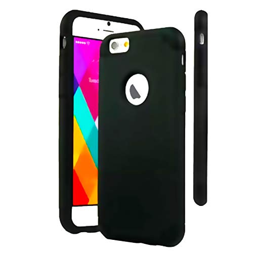 Casehq Case Compatible Iphone 6 Plus/6S Plus,Hybrid Soft Inner Tpu Rubber Hard Pc Back Cover Extreme Drop Tested Heavy Duty Protective Cover [Shock Reduction] Dual Layer Case - Black #TOP18