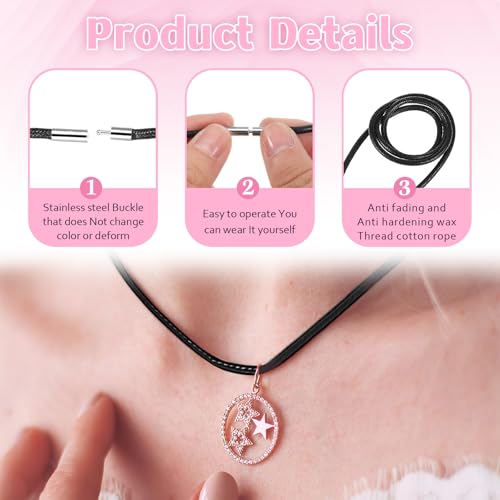 Aphumedc 4 Stück Lederband Halskette Kunstleder Lederband für Ketten mit Verschluss Geflochten Leder Halskette Lederhalsband Männer Frauen 4 Größe für Armbänder Halsketten DIY Handwerk
