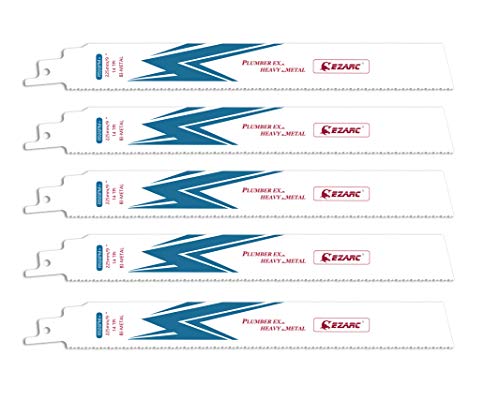 EZARC Reciprocating Saw Blade Heavy Metal Cutting 9-Inch 14TPI R926PM+ (5-Pack)