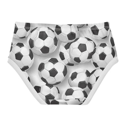 ZZKKO Football Black White Girls Underwear Toddler Panties for Girls Comfort Brief Size 2-8T2