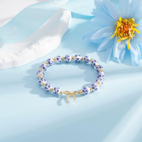Turandoss Dainty Bow Beaded Bracelets for Women Vintage Jewelry Gift — view 6