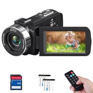 4K Video Camera Camcorder,48MP 30FPS YouTube Vlogging Camera Recorder,18X Digital Zoom IR Night Vision Camcorder,3.0″ 270°Rotating Touch Screen,Remote, 2 Batteries,32GB SD Card