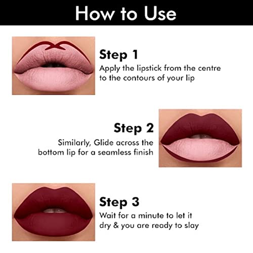 Image of Colors Queen 2 in 1 Matte Lipstick | Lip Matte | Long Lasting Gloss, Waterproof, Non Transferable | (40 - Shimmer Maroon 8g)