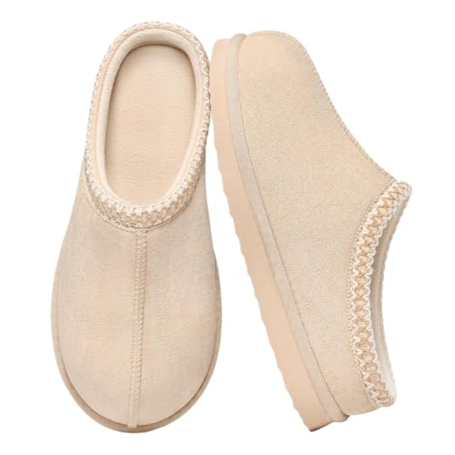 Pantoufles d'hiver en peluche douillette et daim résistant