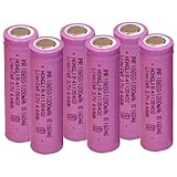ElectroSys 1200mAH Ultra Boost High Capacity Rechargeable Original Power Long-Lasting Cell Batteries for Headlamp, LED, Bluetooth Speaker, Laptops, Power Bank & Torch, Flat Top, 3.7V, Pack of 6