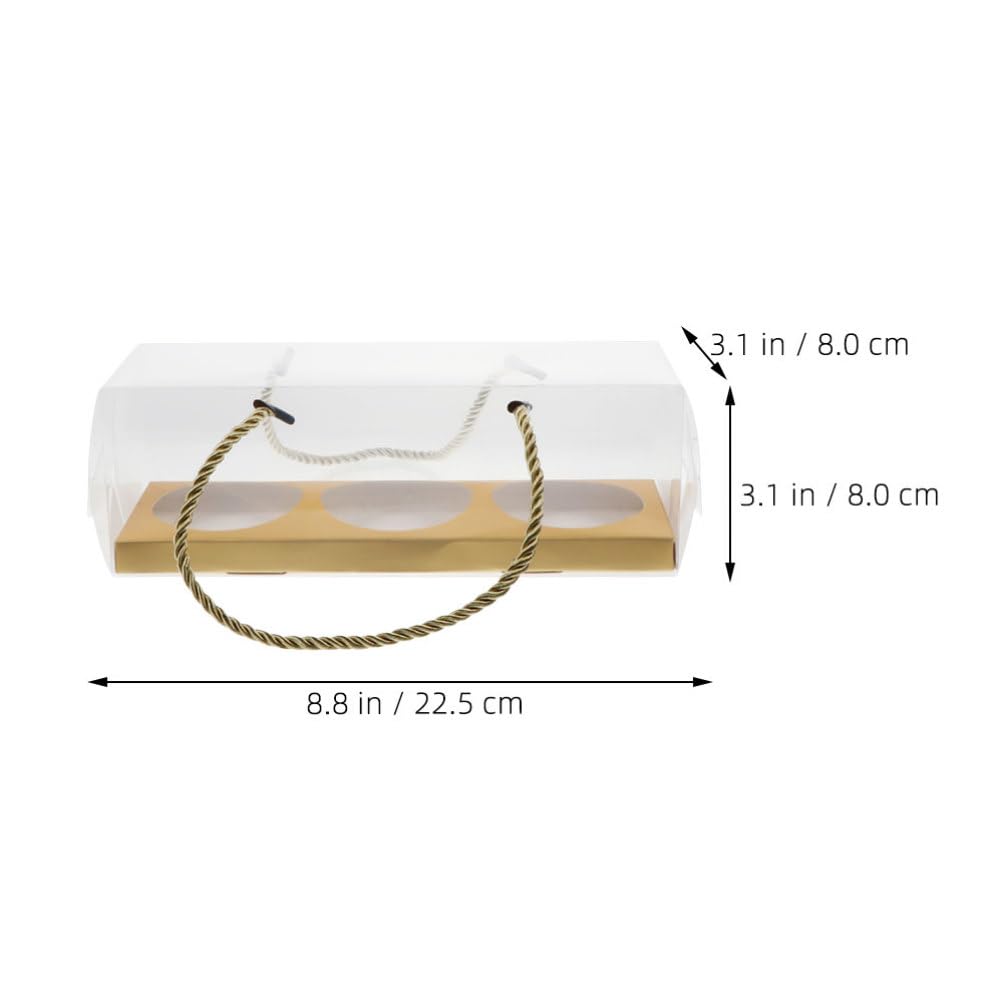 ABOOFAN 20pcs Clear Cupcake Boxes with Handle Rectangular Cupcake Containers Cake Carrier Holder for Dessert Cookies Muffins Bakeries