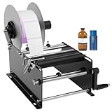 DTEYSD Manual Labelling Machine, Round Labelling Machine, Label Width: 10-110mm, Length: 10-300mm, Laber Roll Diameter: ≤190mm, for Cans and s