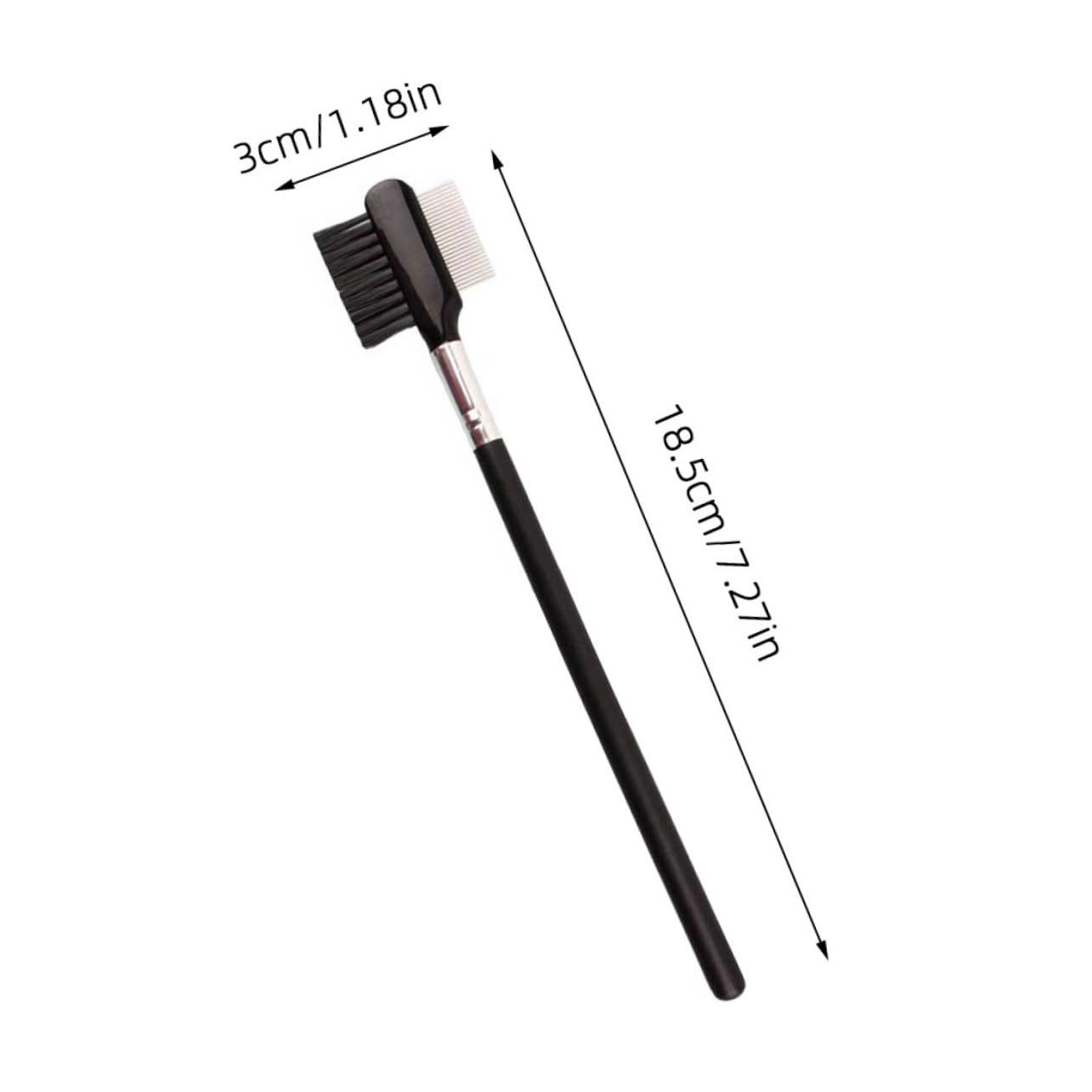 Baluue 2pcs Double-use Makeup Tool Wooden Eyebrow Lash Comb Sturdy Pins for Women