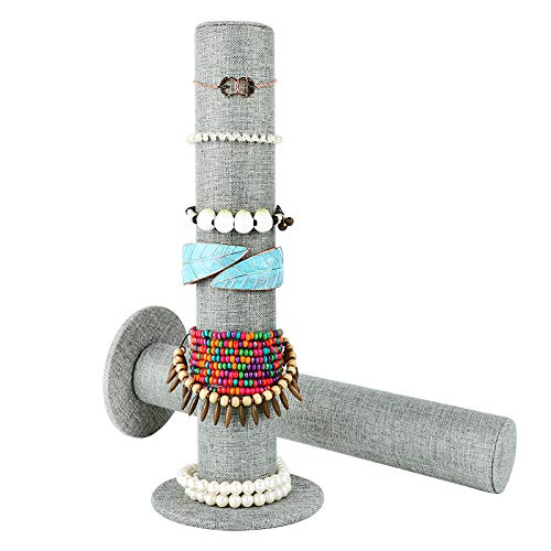 UFLF 2pcs Soportes Exhibición Joyas Expositor Pulseras Organizador Joyería Collares con Terciopelo Barra Colgadora