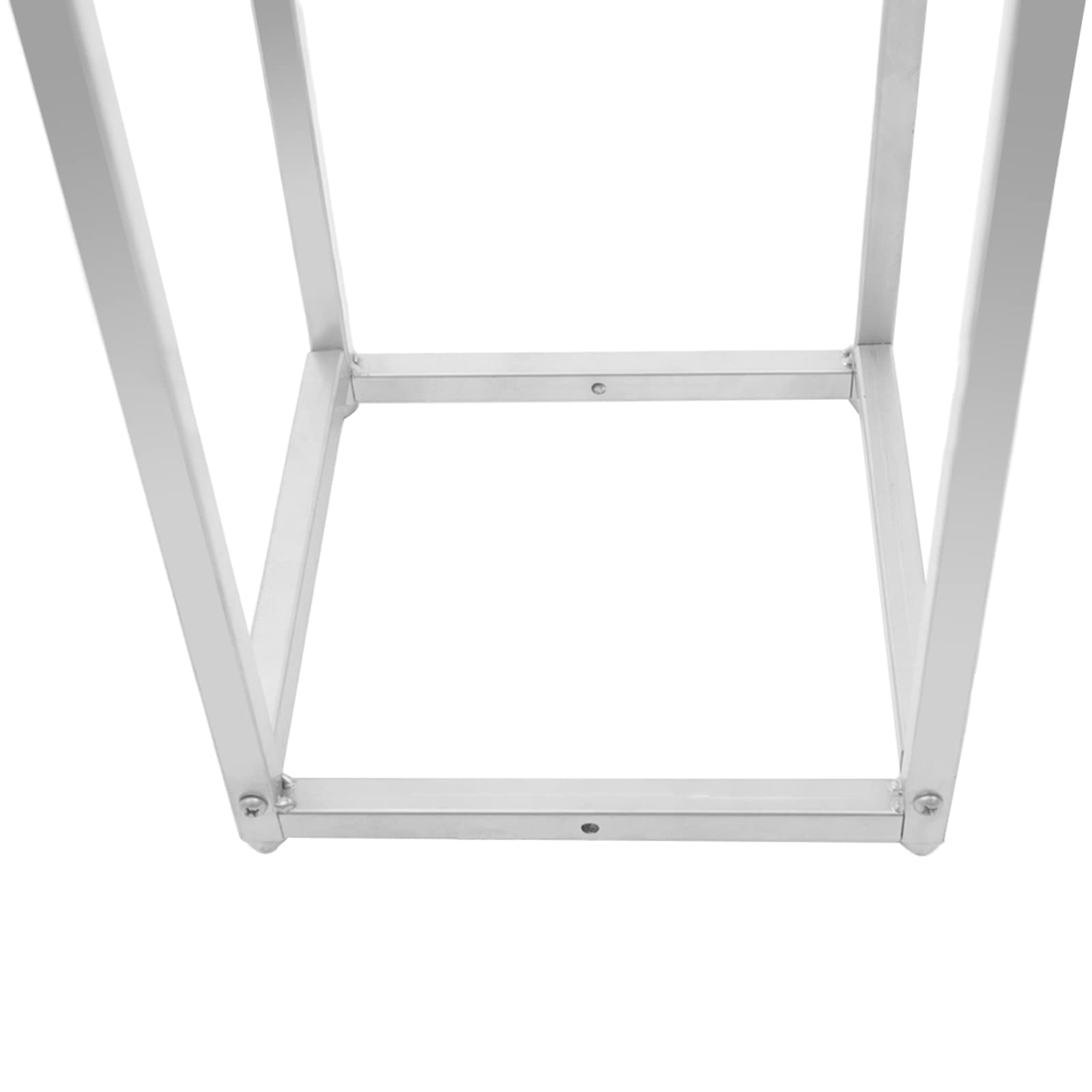 Soporte para flores de metal plateado (24 x 24 x 80 cm)