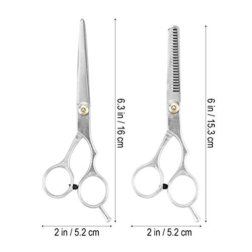 HEALLILY 2Pcs Tesoura de Corte de Cabelo Tesoura de Desbaste Profissional E Kit de Tesoura de Barbei