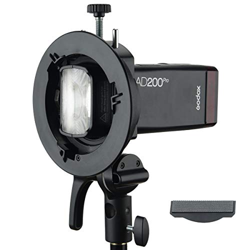 Godox S2 Speedlite S-Type Bracket, Speedlight Bowens Mount Compatible With Godox Camera Flash, V1 Ad200Pro Ad400Pro Ad200 V860Ii Tt685 Tt600 Tt350, Precise Tilt Control, Umbrella Mount Slot #TOP4