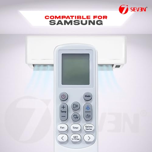 Image of 7SEVEN Compatible with Samsung AC Remote Control Model 144F Suitable for 1 1.5 2 Ton Split and Window Air Conditioner - Match Each Key by Key Exactly with existing AC Remote Function