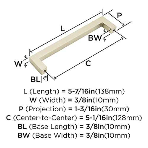 Image of Amerock Monument 5-1 /16 inch (128mm) Center-to-Center Golden Champagne Cabinet Pull - 25 Pack