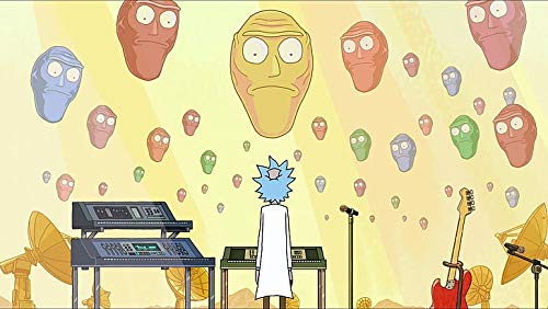 Poster World Floating Heads Rick and Morty Get Schwifty Wubalubadubdub Matte Finish Paper Print Poster 12 x 18 inch (Multicolor) PW-9074