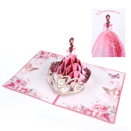 Rotel Quinceanera Card,15th Birthday Cards for Quinceanera Gifts,Tarjetas Para 15 Años Quinceañeras,Numero 15 Centro De Mesa Decoracion Para 15 Años Quinceañeras