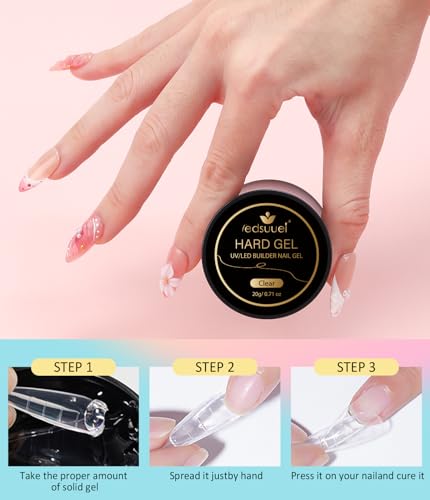 Gel de construction solide pour ongles 3D sans coulure rose 20g - 5