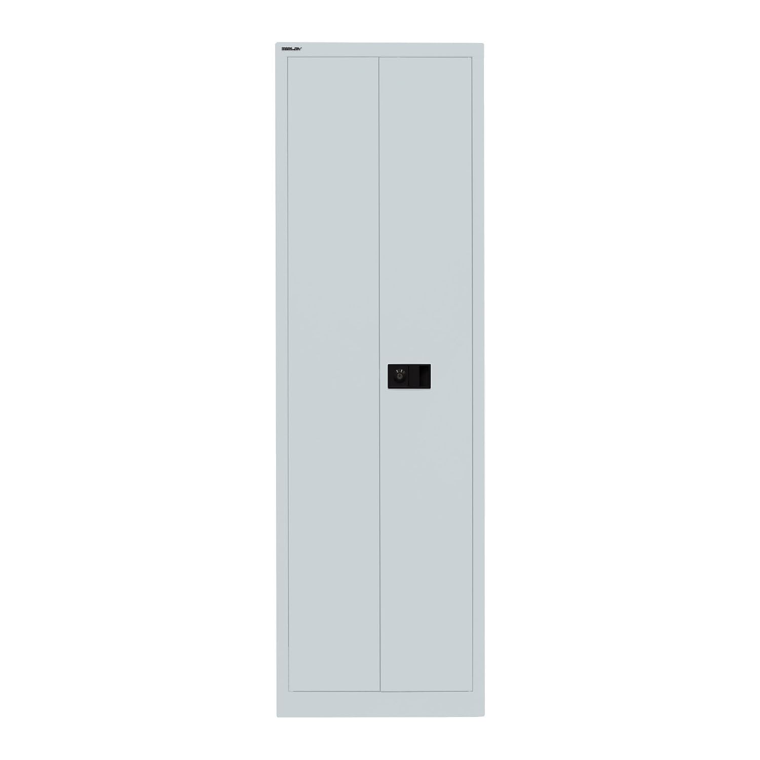 BISLEY Flügeltürenschrank Universal, 4 Fachböden, 5 OH, B 600 mm, Metall, 645 Lichtgrau, 40 x 60 x 195 cm