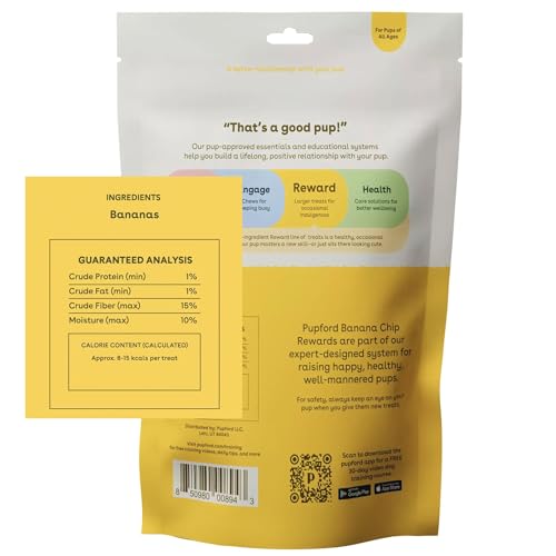 Pupford Freeze Dried Banana Chip Puppy & Dog Treats, Natural, Healthy, Low-Calorie Reward for Small, Medium, and Large Breed Dogs (3 oz) miniatura 2