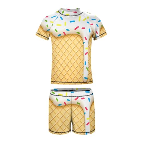 Ice Cream ConeChildren's Swimsuits Boys Two Piece Suit7-9Y（120cm）2
