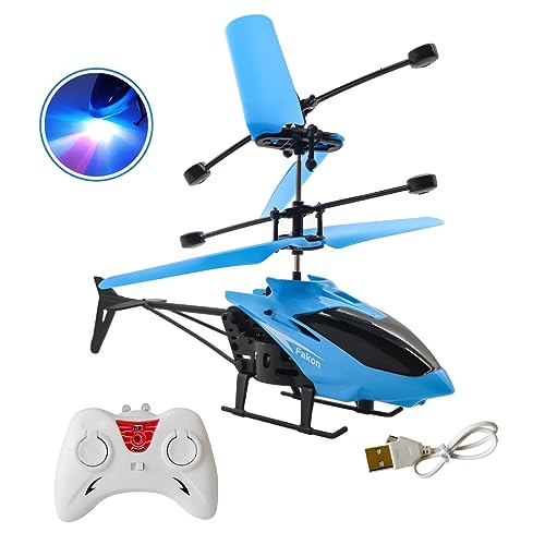 Image of Exceed Helicopter Remote Control and Hand Sensor Charging Helicopter Toys with 3D Light Toys for Boys Kids (Blue)