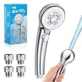 シャワーヘッド【2026革新 節水90%・手元止水】 マイクロナノバブル 超微細泡 極細水流 節水シャワーヘッド 高水圧 高洗浄力 毛穴 ケア 汚れ 除去 肌ケア 美髪 保湿保温 浴室用 Shower Head ミストシャワー ヘッド ナノバブル 6段階モード 4種類アダプター付き 水漏れ防止 取り付け簡単 (シルバー)