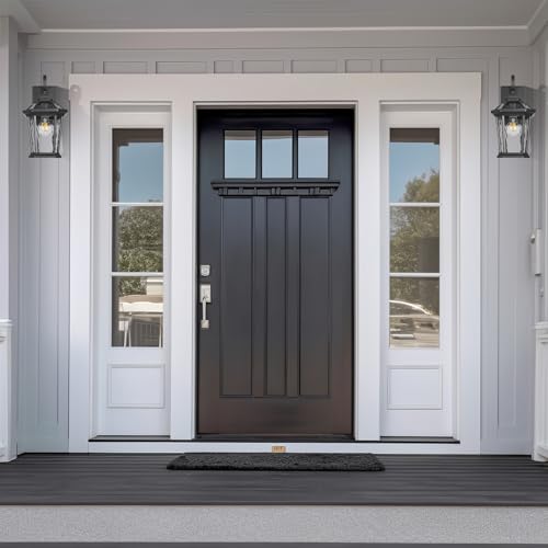 Image of JYZ 14 inch Outdoor Wall Light, Modern Outside Lighting Fixtures, Exterior Wall Sconces for Patio Front Door, Porch, Garage, Anti-Rust Black