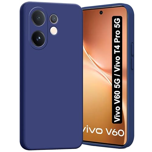 Image of SBMS Silicone Back Cover Case for Vivo V60 5G /V60e 5G /T4 Pro 5G | Soft Micro-Fibre Lining Inside | Camera Protection Bump | Shockproof Back Cover Case for Vivo V60 5G (Candy Cloth Blue)
