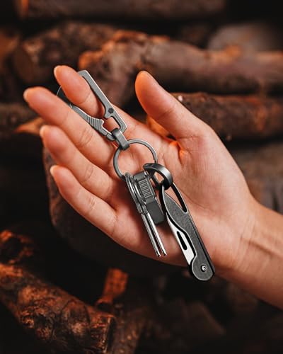 Image of KeyUnity KK05M Titanium Mini Pocket Knife, 1.73-Inch Blade, Black | Lightweight EDC gear for everyday carry, camping, hiking, fishing and other outdoor activities