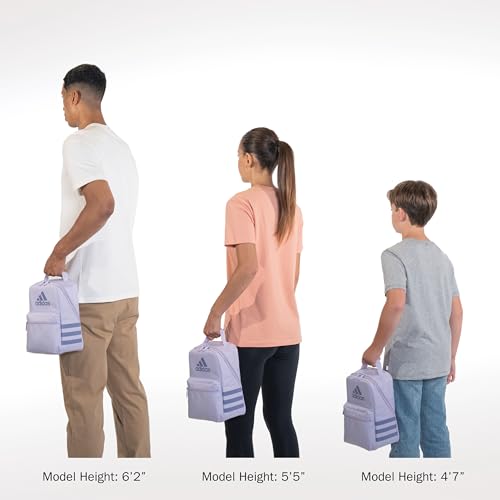 Image of adidas Unisex Santiago Lunch Bag, Insulated School Food Container Box Discontinued, Silver Dawn Grey /Silver Violet Purple /3.0, One Size