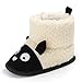 Patucos de Lana para Bebé Invierno Suela Blanda Caliente Botas de Niñas Algodón con Dibujos Animados (6-12 Meses, Negro, Tamaño de Etiqueta 12)