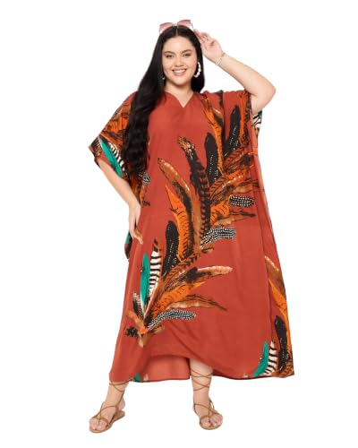 Image of Gypsie Blu Women Plus Size Kaftan Dress Beach Cover Up Maxi Dresses for Women, V-Neck Kimono Sleeve 1X-3X