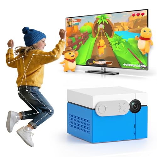 KINHANK MotionX Game Console for Kids & Family,Interactive AI Video System with 40 Games,Multi-Player Active Play Connects to TV Plug&Play for Adults & Children,No Controllers Needed