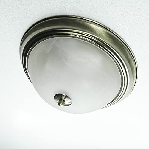 Licht-Erlebnisse Edle Deckenlampe 2xE27 Jugendstil in Messing TOP Ø29cm Glas Deckenleuchte Wohnzimmer Schlafzimmer Cover