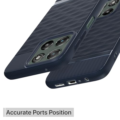 Image of Pikkme Back Cover for Motorola Moto G67 Power 5G / G57 Power 5G Camera Protection 3D Hexa Cube Design Silicone Protective Bumper Case (Blue)