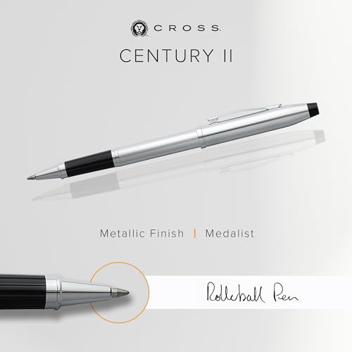 Image of Cross Century II Lustrous Chrome Selectip Refillable Rollerball Pen - Medium Point, Black Ink, Presented in a Luxury Gift Box