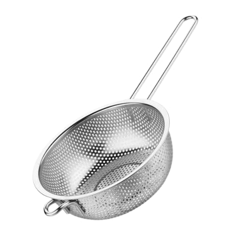 PNJB Stainless Steel Wash Basket, Rice Colander, Spaghetti Strainer, Ergonomic Design, Ease of Use and Efficiency, Ensuring Long-Term Durability, (16.5 CM)