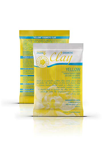 White Kaolin Clay Powder for Face and Body with Natural Additives (6 pack, yellow (with pumpkin))