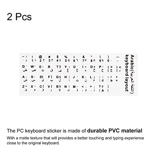 Patikil 2 Piezas Pegatinas Teclado Árabe-Inglés Blanco miniatura 3