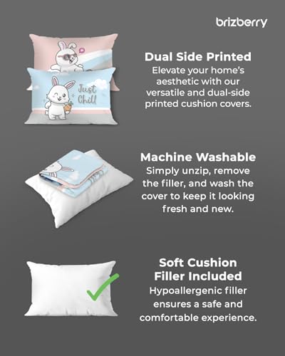 Image of Brizberry Kids Pillow Cushion with Super Soft Fabric | Animal & Cartoon Prints | 12x18 inches (Design 18)
