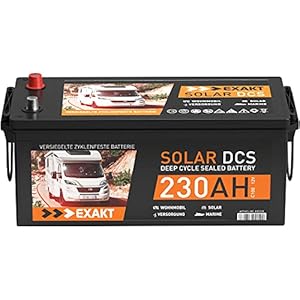 Solarbatterie 12V 230Ah EXAKT DCS Wohnmobil Versorgung Boot Solar Batterie ersetzt 200ah 220Ah