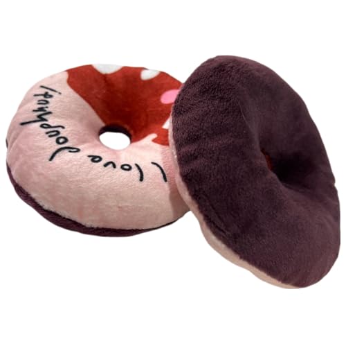Kit 02 (DOIS) Brinquedos Pet Donuts de Pelúcia para Cachorro e Gato Mordedor Petbuco Rosquinha com A