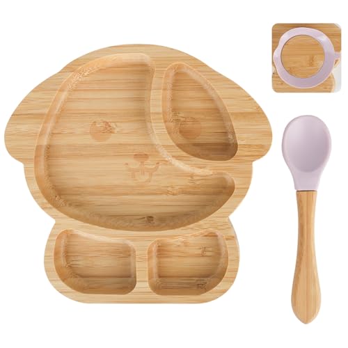 XCRPRT Kinderteller mit Saugnapf,Bambus Baby Teller mit...