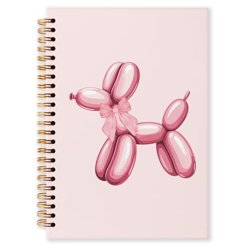 Carnet à spirale chien ballon A5 fini les pages cornées, notes soignées rose
