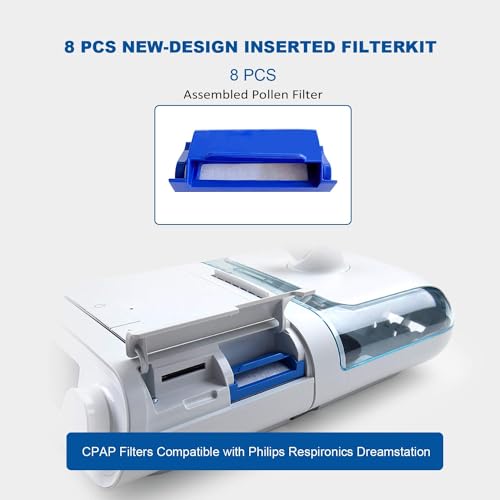 Longevity Turtle CPAP Pollen Filter Kit, 8 Reusable CPAP Filters, Compatible with Respironics Dreamstation1 CPAP Machine, CPAP Filters Replacement Supplies