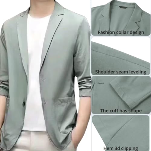 Kyayu Jacket, Men's Summer Lightweight Suit Jacket, 2025 Casual Lightweight Business Lapel Blazer2